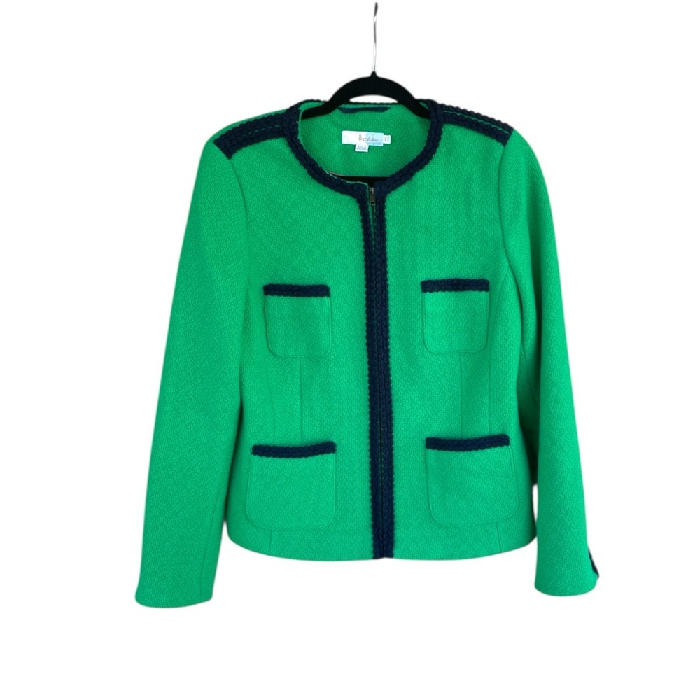 Boden Emerald Green Jacket with Navy Trim